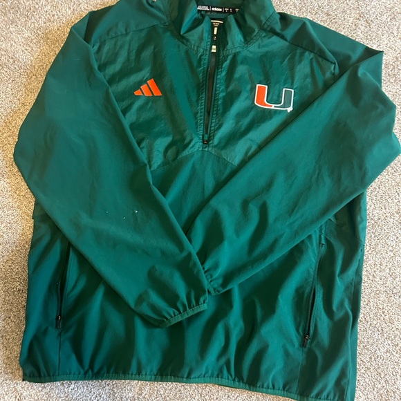 University of Miami Jacket Quarter-Zip Players and Coach Sideline Hurricanes - Picture 1 of 4